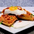 Golden Brown Waffles with 2 Eggs